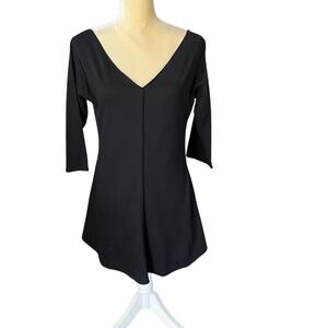 Elm Design Black VNeck Pima Cotton Top Icelandic Design Handmade in Peru 3 Large